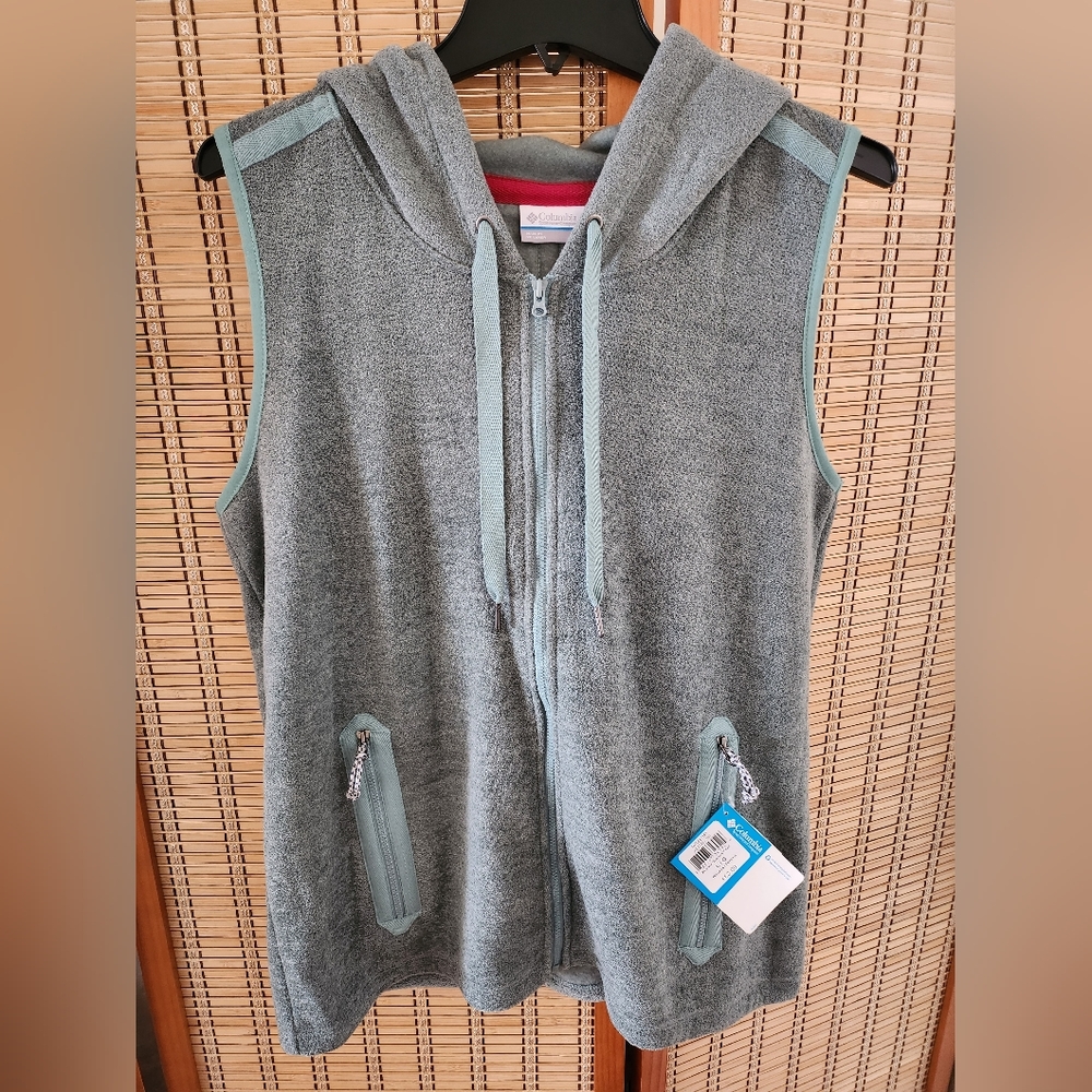 BNWT Columbia teal aqua Grey vest sz L